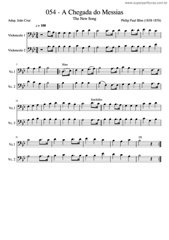 Partitura da música 054 – A Chegada Do Messias