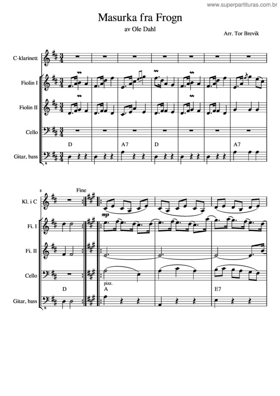 Partitura da música 1. Masurka Fra Frogn Av Ole Dahl