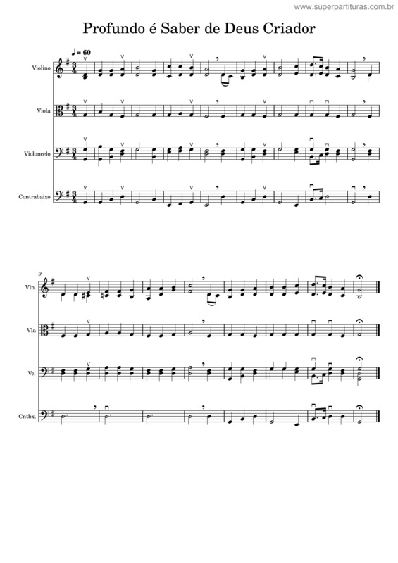 Partitura da música 1 Profundo É Saber De Deus, Criador Sol Maior