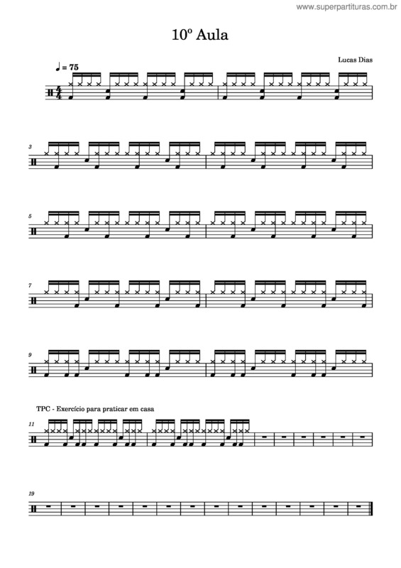 Partitura da música 10º Aula