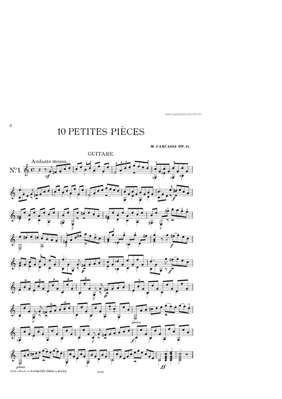 Partitura da música 10 petites pieces