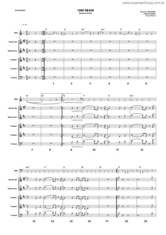 Partitura da música 1000 Graus v.3