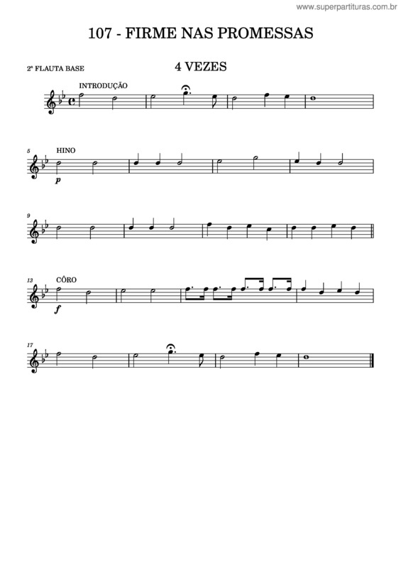 Partitura da música 107 Hc Firme Nas Promessas