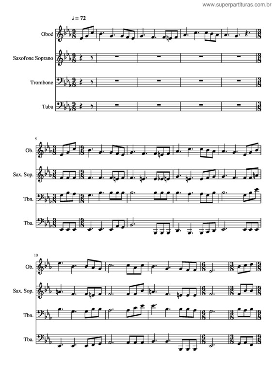 Partitura da música 121- O Meu Socorro Vem Do Senhor