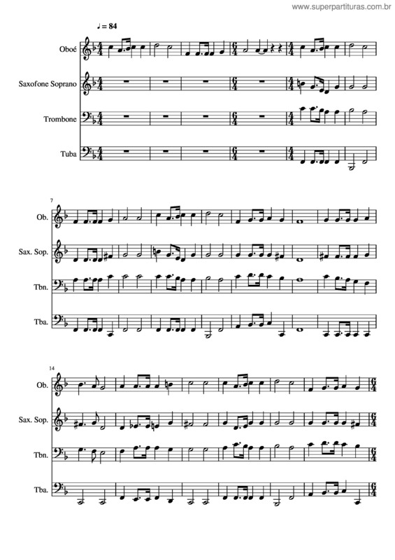 Partitura da música 135- Bendito O Rei Que Veio Do Céu