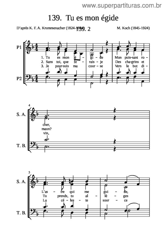 Partitura da música 139. Tu Es Mon Égide