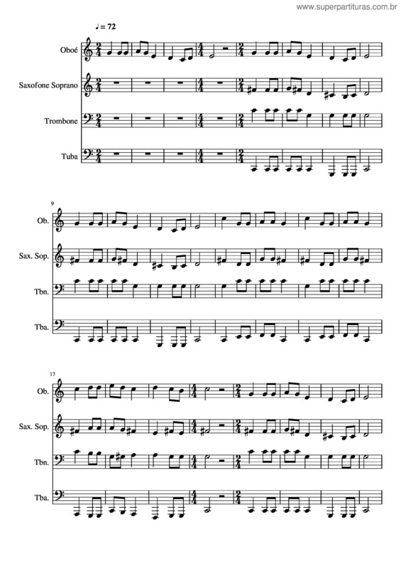 Partitura da música 158- Meu Lar Está No Céu