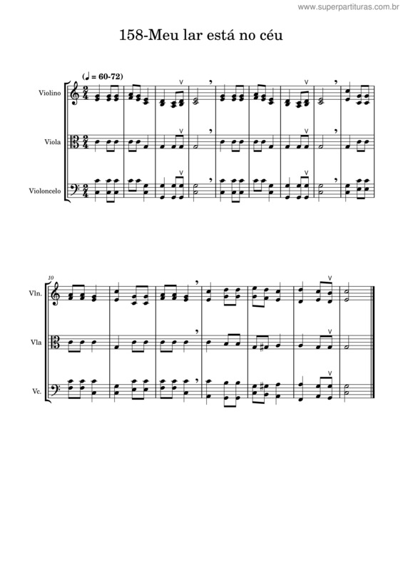 Partitura da música 158-Meu Lar Está No Céu