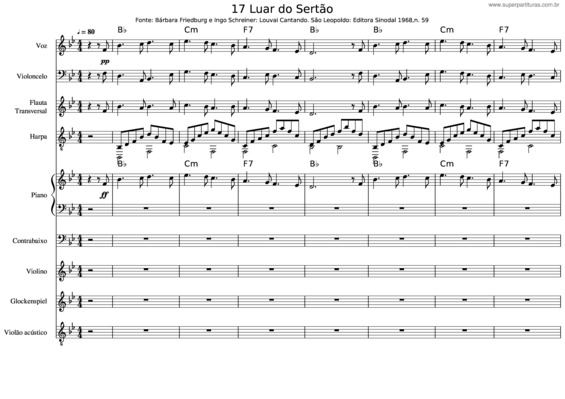 Partitura da música 17 Luar Do Sertão