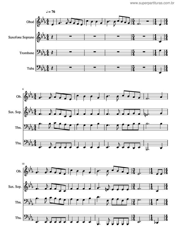 Partitura da música 176- Por Ti Vivo Ó Deus Potente