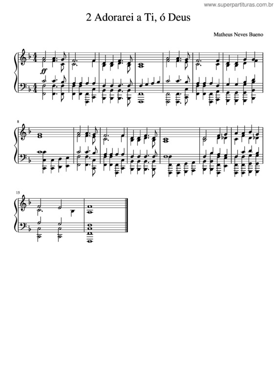 Partitura da música 2 Adorarei A Ti, Ó Deus Sem Introducao