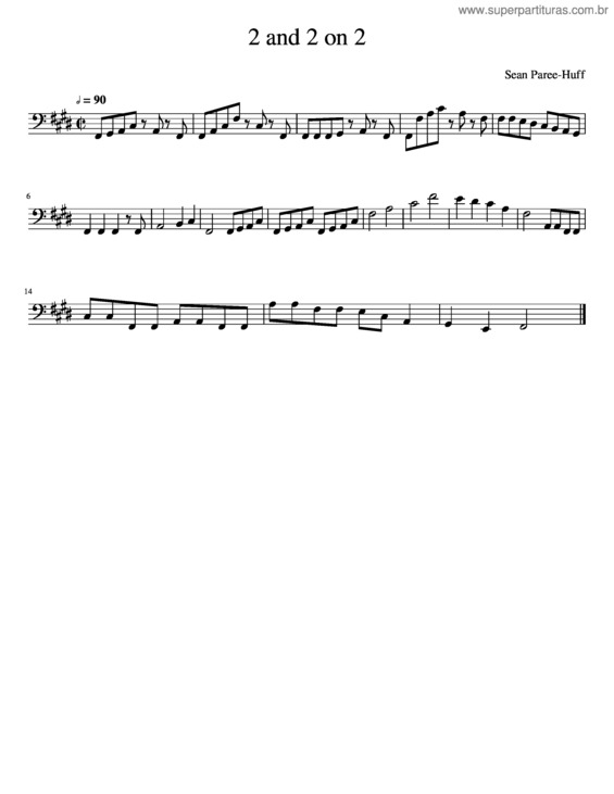 Partitura da música 2 And 2 On 2