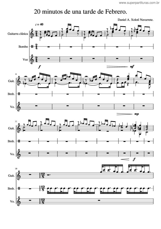 Partitura da música 20 Minutos De Una Tarde De Febrero.