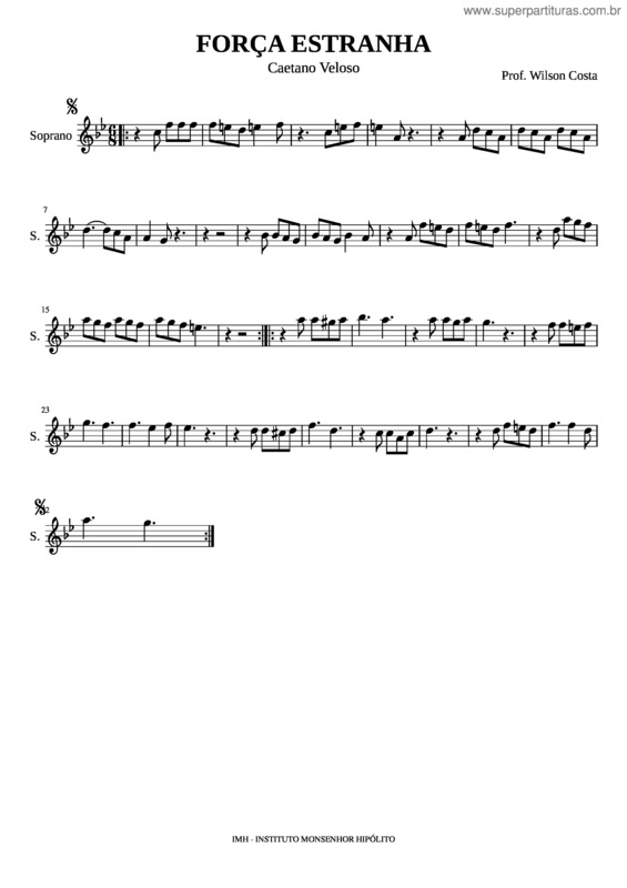 Partitura da música 2068361 Forca Estranha