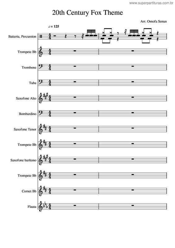 Partitura da música 20Th Century Fox Theme v.2