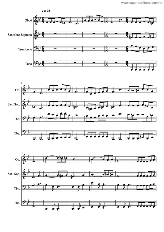 Partitura da música 265- Bênçãos Dos Céus Prometidas