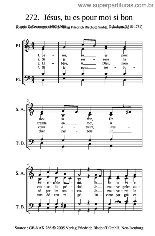 Partitura da música 272. Jésus, Tu Es Pour Moi Si Bon