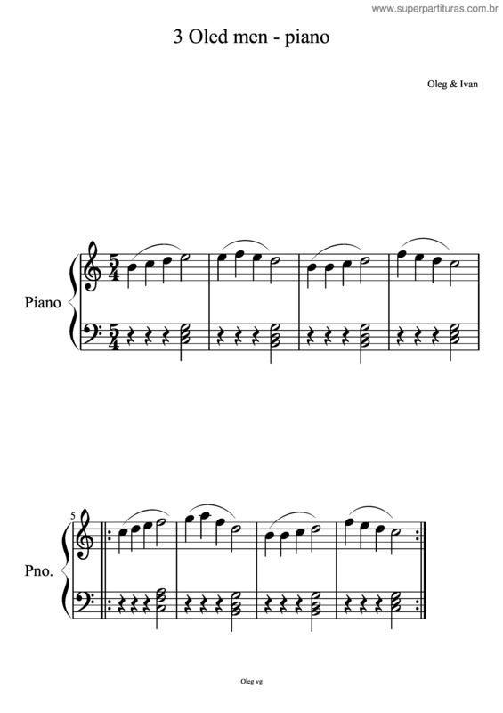 Partitura da música 3 Oled Men