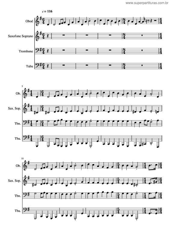 Partitura da música 306- Bendizei Ao Altíssimo Deus