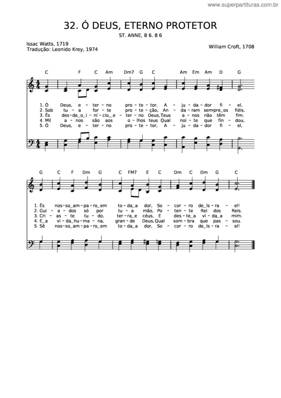 Partitura da música 32 Ó Deus, Eterno Protetor