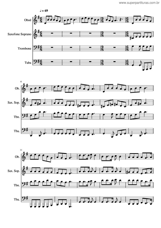 Partitura da música 329- Com Fé Combate