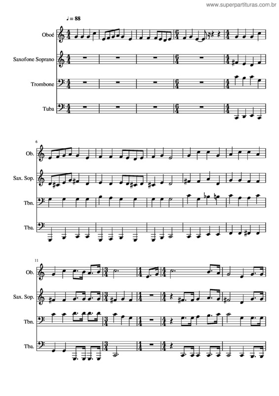 Partitura da música 343- Lá No Céu Cantaremos