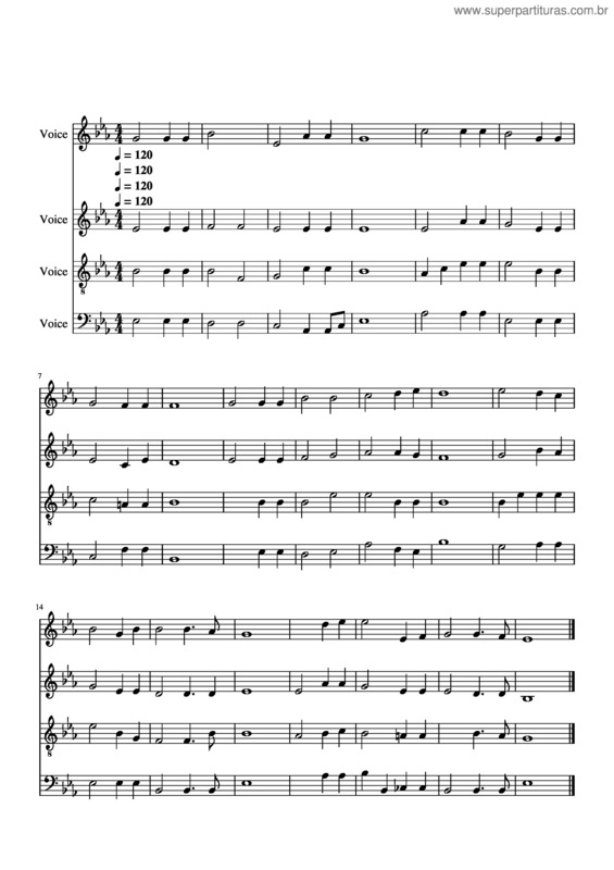 Partitura da música 392 Bem Junto A Cristo v.2