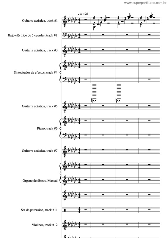 Partitura da música 45 Carlos Baute