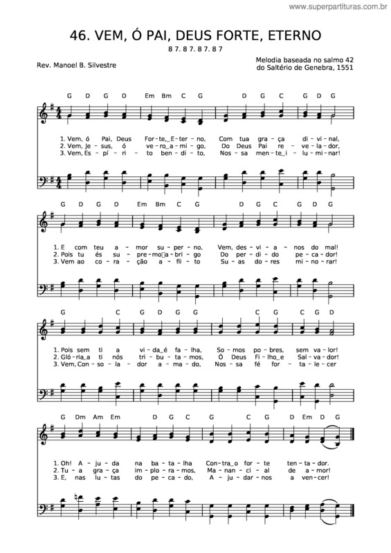 Partitura da música 46 Vem, Ó Pai, Deus Forte, Eterno