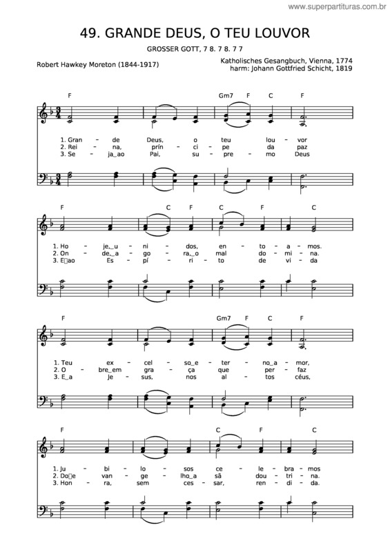 Partitura da música 49 Grande Deus, O Teu Louvor