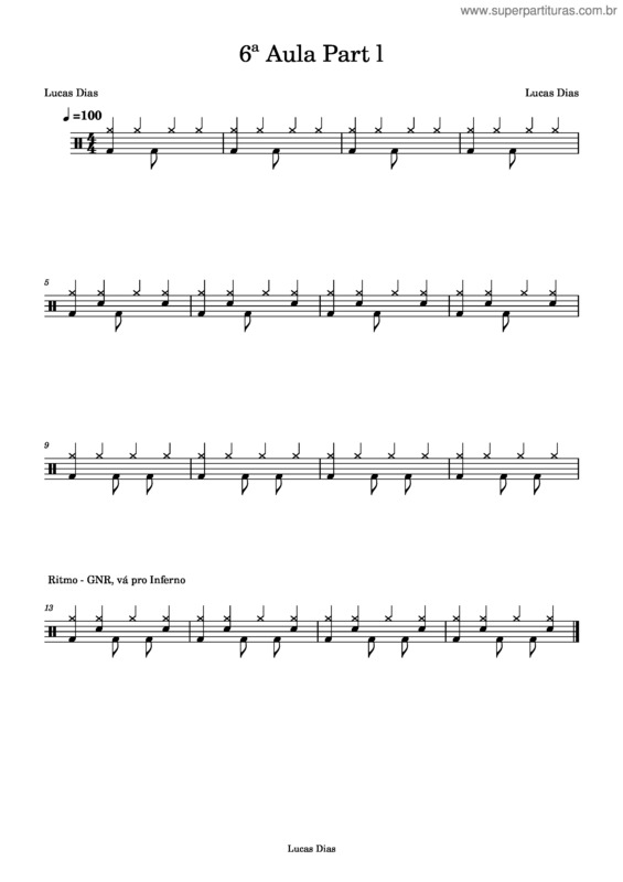 Partitura da música 6ª Aula Part L