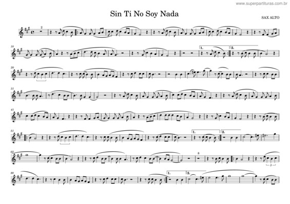 Partitura da música 6  Sin Ti N S Nada