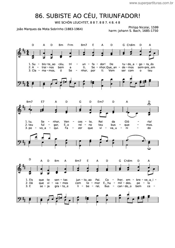 Partitura da música 88 Cristo Vem Me Buscar