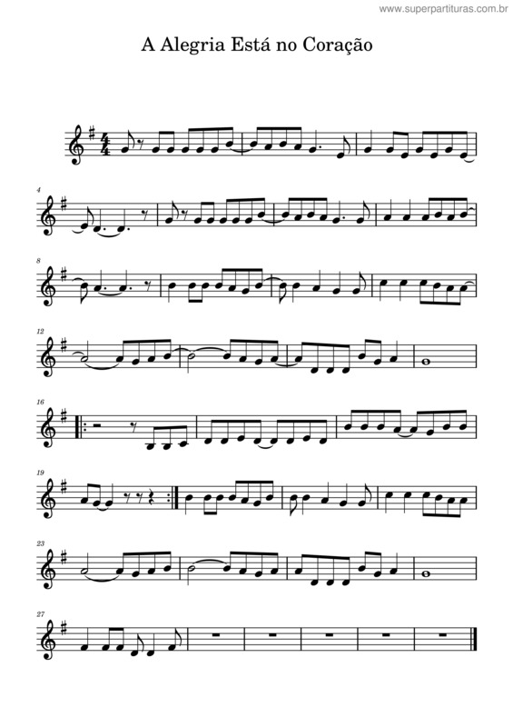 Partitura da música A Alegria Está No Coração v.7