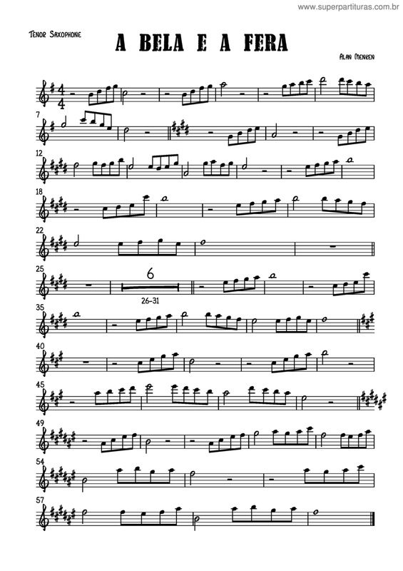 Partitura da música A Bela E A Fera v.10