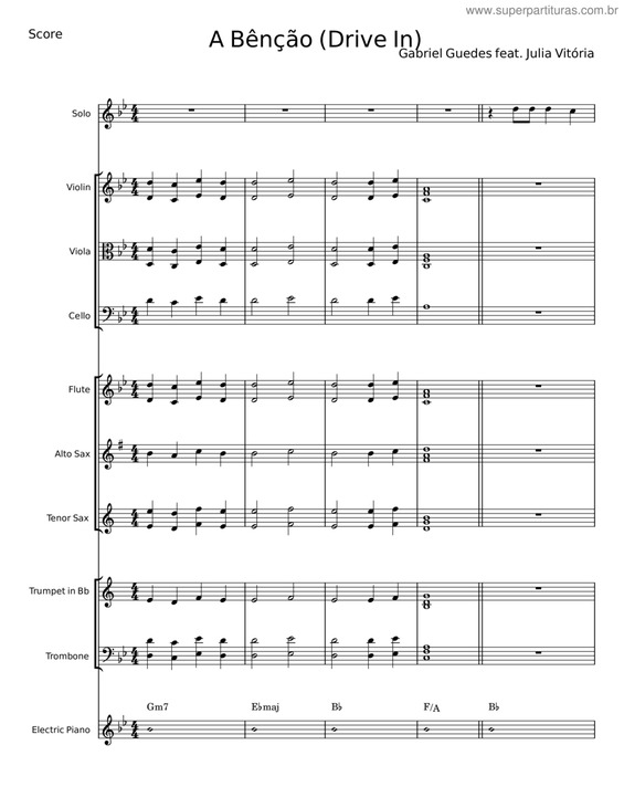 Partitura da música A Bênção v.10