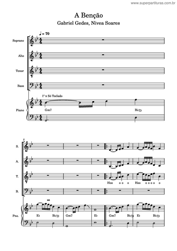 Partitura da música A Bênção v.12