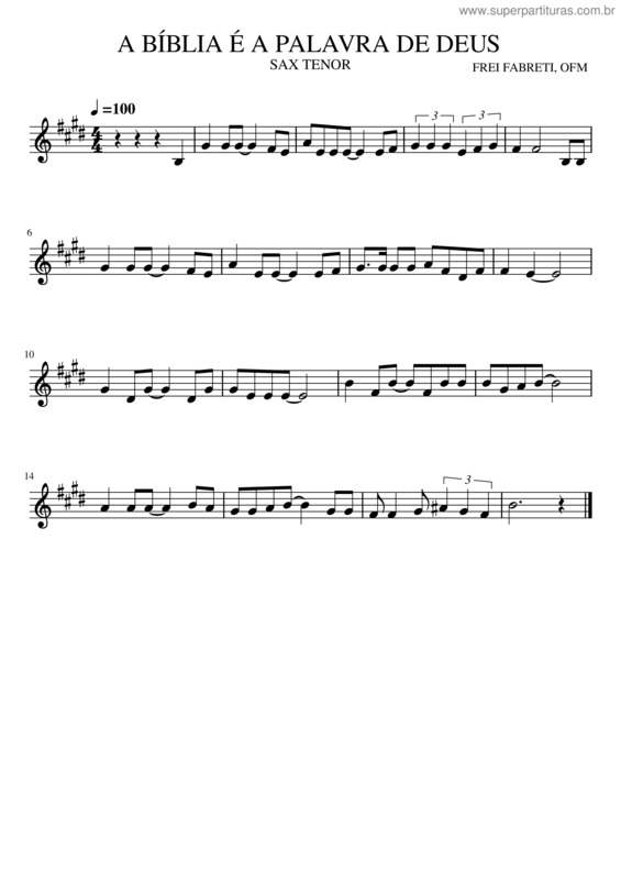 Partitura da música A Bíblia É A Palavra De Deus v.2