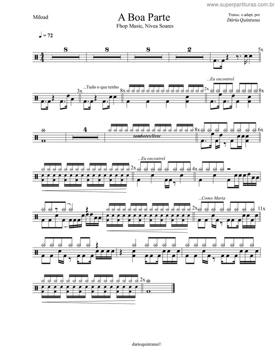 Partitura da música A Boa Parte