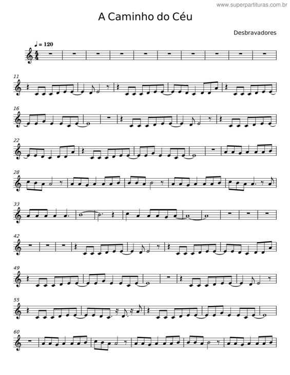 Partitura da música A Caminho Do Céu v.2