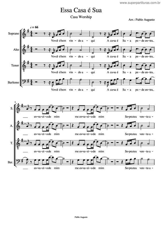 Partitura da música A Casa É Sua v.11