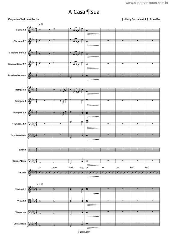 Partitura da música A Casa É Sua v.3