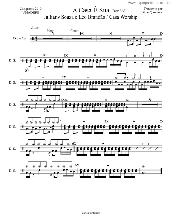 Partitura da música A Casa É Sua v.6