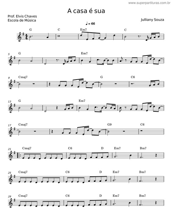 Partitura da música A Casa É Sua v.7