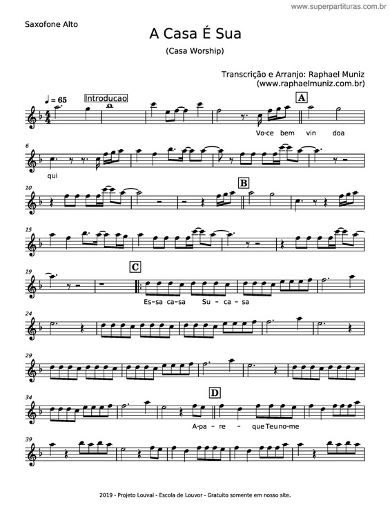 Partitura da música A Casa É Sua v.9