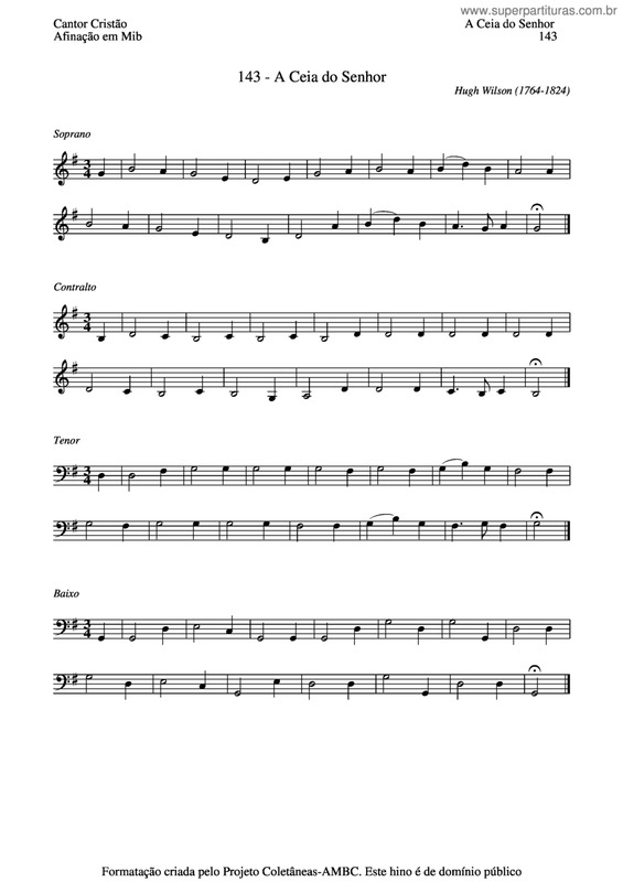 Partitura da música A Ceia Do Senhor v.7