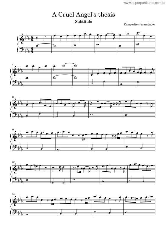 Partitura da música A Cruel Angel`S Thesis v.13