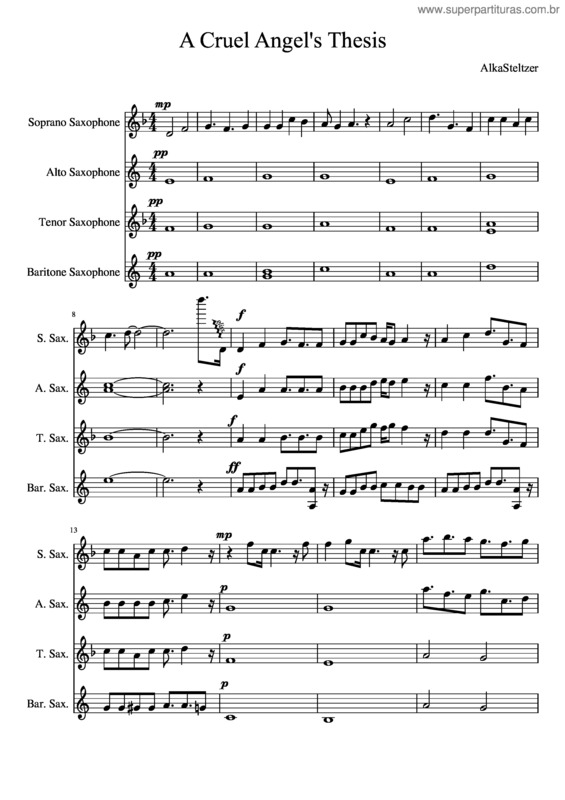 Partitura da música A Cruel Angel`S Thesis v.14