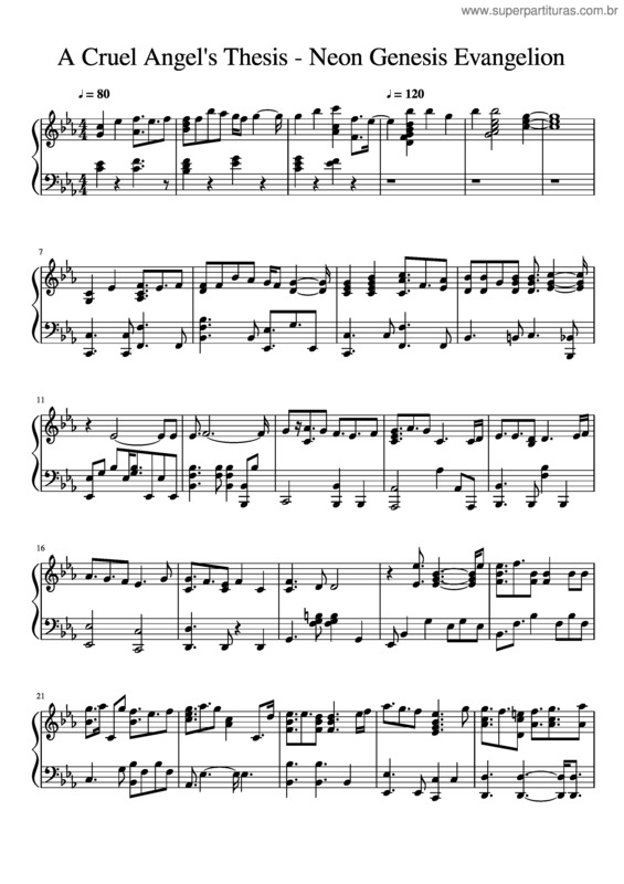 Partitura da música A Cruel Angel`S Thesis v.2