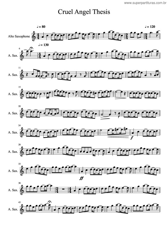 Partitura da música A Cruel Angel`S Thesis v.3